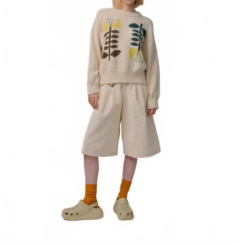 NEW DEGEN embroidered flora sweater in yarrow